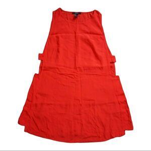 Red Sleeveless Cutout Tunic Blouse Flowy sz S